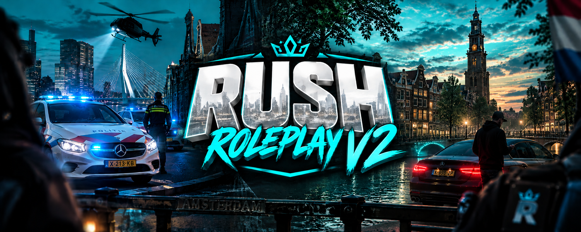 Rush Roleplay V2 stad met politie en skyline